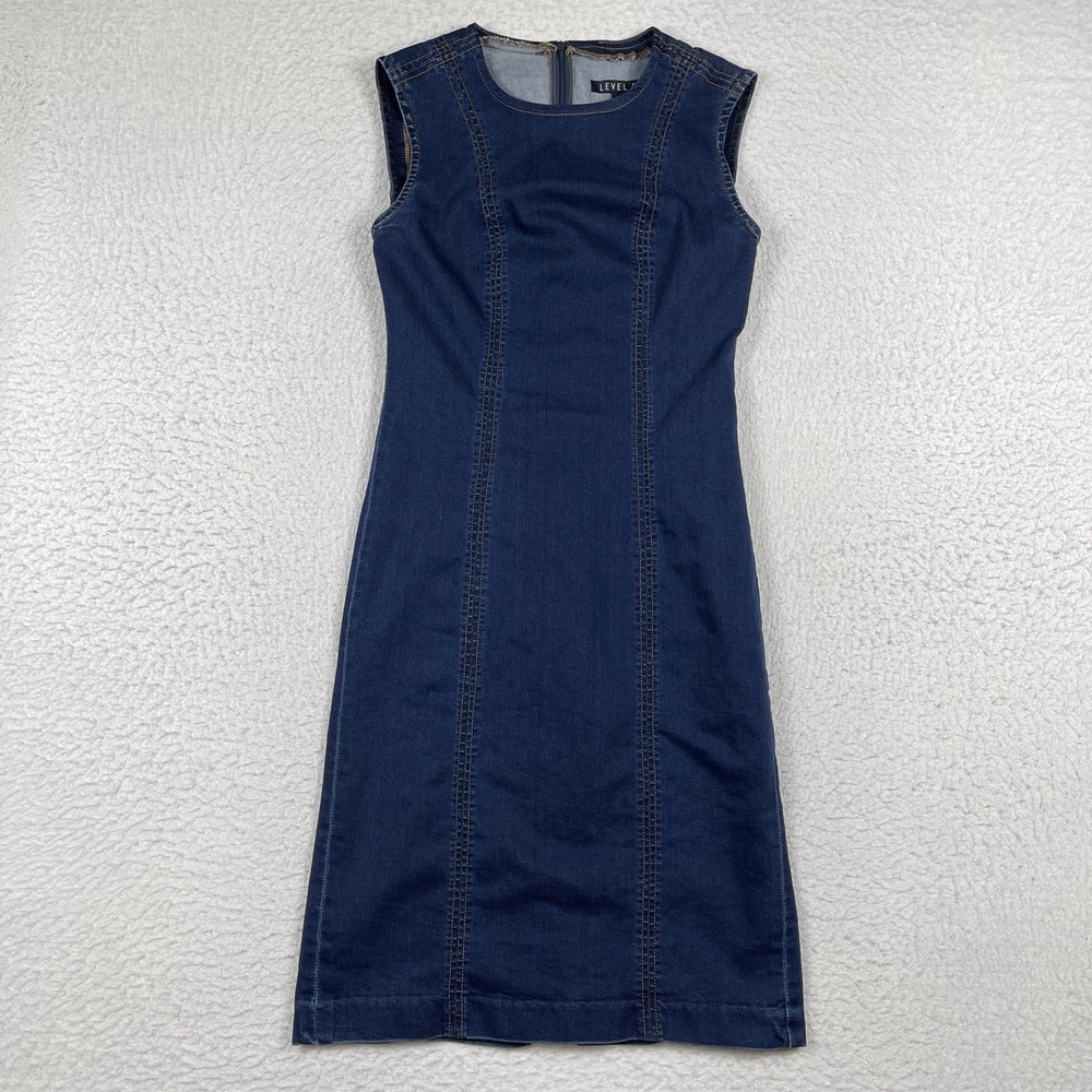 Level 99 Dress‎ Womens Small Sleeveless Denim Stretch Casual Chic Effortless